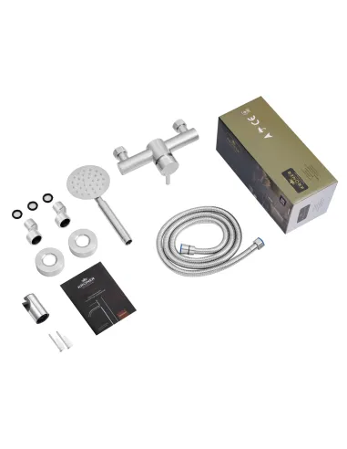 Змішувач для душу Kroner KRP Edelstahl Klassisch - ESG050, без виливу, з душовим набором