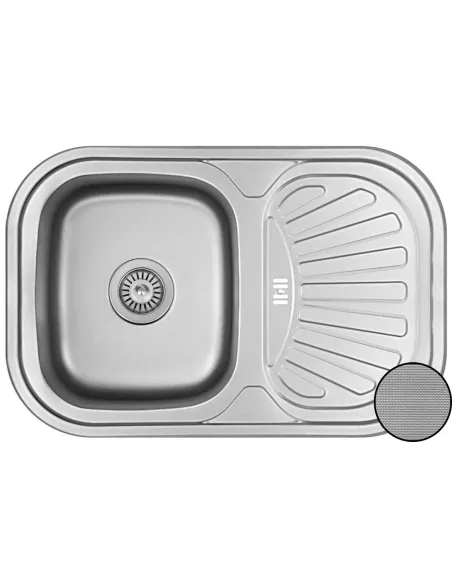 Мойка для кухни из нержавеющей стали прямоугольная Romzha Stelă Textură, 490х750х180 - 1