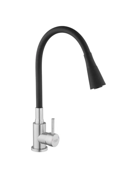 Смеситель для кухни с гибким изливом Kroner KRP Edelstahl Klassisch - ESG031BLK черный гофроизлив Смеситель для кухни с гибким изливом Kroner KRP Edelstahl Klassisch - ESG031BLK черный гофроизлив