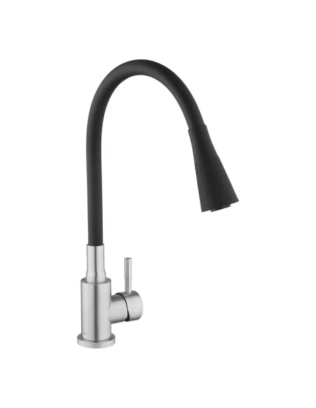 Смеситель для кухни с гибким изливом Kroner KRP Edelstahl Klassisch - ESG031BLK черный гофроизлив Смеситель для кухни с гибким изливом Kroner KRP Edelstahl Klassisch - ESG031BLK черный гофроизлив