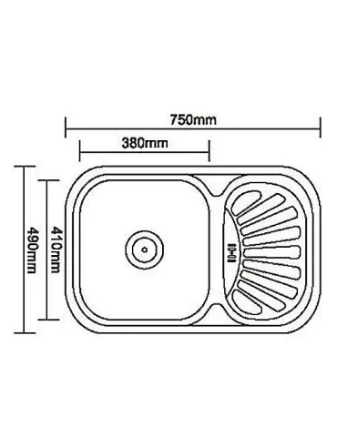 Мойка для кухни из нержавеющей стали прямоугольная Romzha Stelă Textură, 490х750х180 - 2