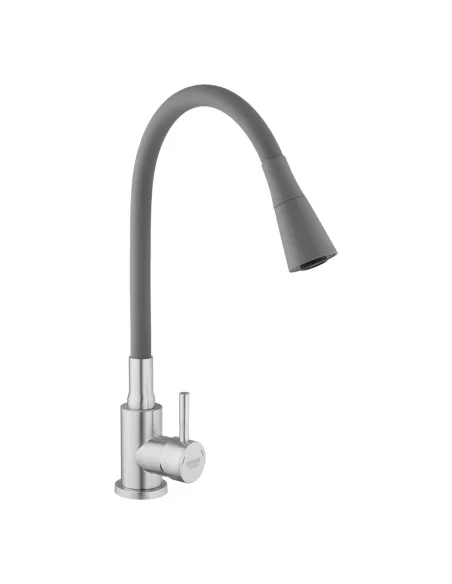 Смеситель для кухни с гибким изливом Kroner KRP Edelstahl Klassisch - ESG031GRA серый гофроизлив Смеситель для кухни с гибким изливом Kroner KRP Edelstahl Klassisch - ESG031GRA серый гофроизлив