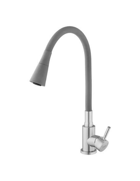 Смеситель для кухни с гибким изливом Kroner KRP Edelstahl Klassisch - ESG031GRA серый гофроизлив Смеситель для кухни с гибким изливом Kroner KRP Edelstahl Klassisch - ESG031GRA серый гофроизлив