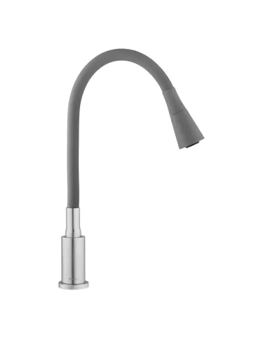 Смеситель для кухни с гибким изливом Kroner KRP Edelstahl Klassisch - ESG031GRA серый гофроизлив