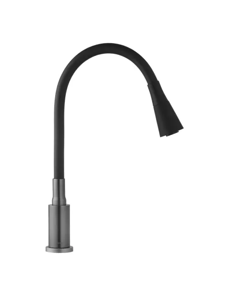 Смеситель для кухни с гибким изливом Kroner KRP Edelstahl Klassisch - PVD031BLK черный гофроизлив Смеситель для кухни с гибким изливом Kroner KRP Edelstahl Klassisch - PVD031BLK черный гофроизлив