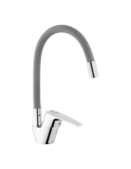 Змішувач для кухні з гнучким виливом Kroner KRM Odra - C032GRA сірий гофровилив