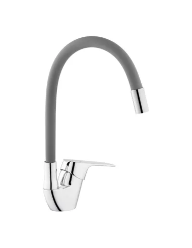 Змішувач для кухні з гнучким виливом Kroner KRM Odra - C032GRA сірий гофровилив