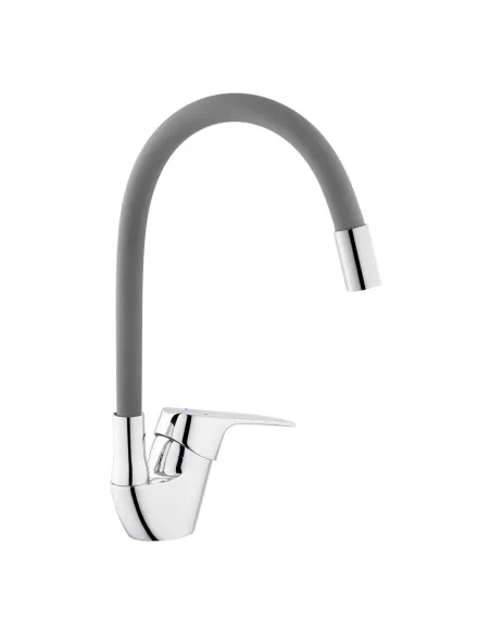 Смеситель для кухни с гибким изливом Kroner KRM Odra - C032GRA серый гофроизлив Смеситель для кухни с гибким изливом Kroner KRM Odra - C032GRA серый гофроизлив