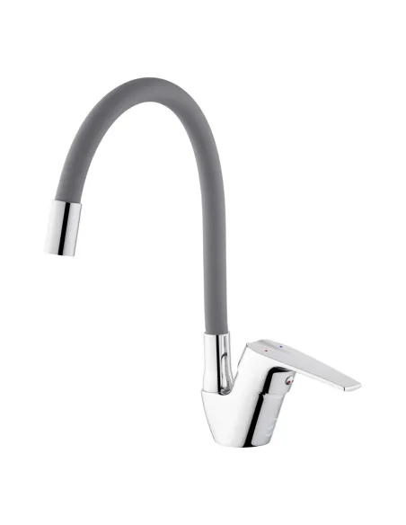 Змішувач для кухні з гнучким виливом Kroner KRM Odra - C032GRA сірий гофровилив