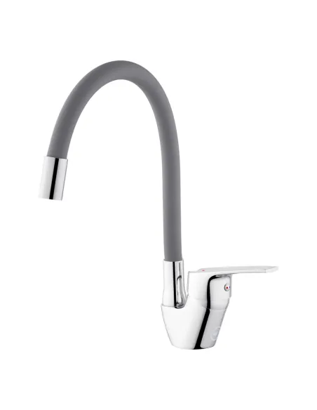 Змішувач для кухні з гнучким виливом Kroner KRM Odra - C032GRA сірий гофровилив