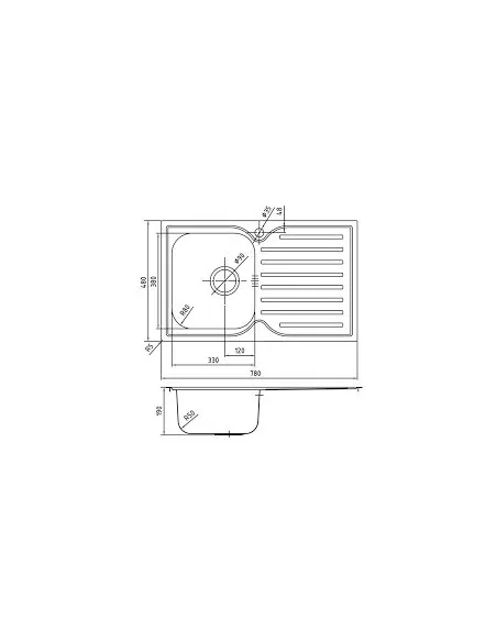 Мийка кухонна металева прямокутна Romzha Constanta Nova Textură, 480х780х180 мм - 2