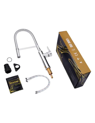 Змішувач для кухні Kroner KRP Kuche - C035 з гнучким виливом з латуні