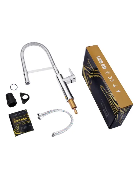 Смеситель для кухни Kroner KRP Kuche - C035 с гибким изливом из латуни Смеситель для кухни Kroner KRP Kuche - C035 с гибким изливом из латуни