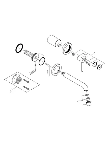 Смеситель для умывальника скрытого монтажа Grohe BauClassic 2029200C