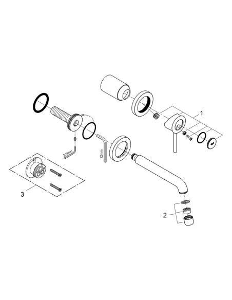 Змішувач для умивальника прихованого монтажу Grohe BauClassic 2029200C