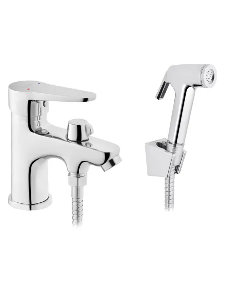 Змішувач для умивальника Kroner KRM Elbe - C015 одноважільний, з гігієнічним душем