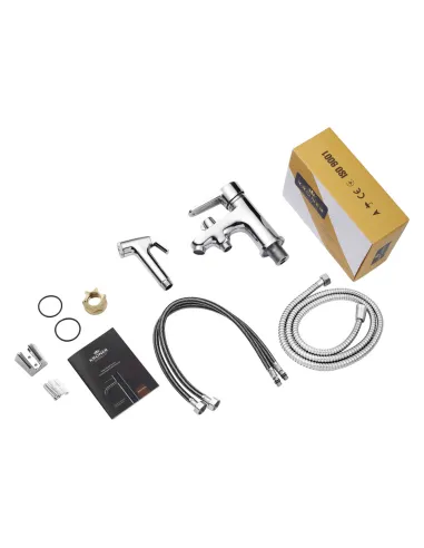 Змішувач для умивальника Kroner KRM Elbe - C015 одноважільний, з гігієнічним душем