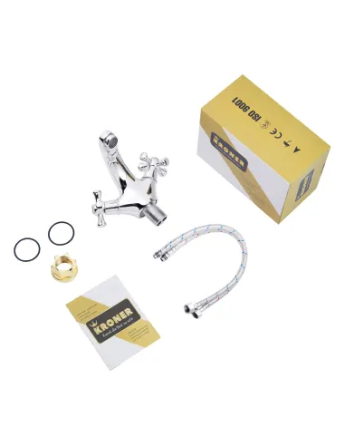 Смеситель для раковины Kroner KRM Rhein - C010, двухвентильный