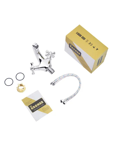 Змішувач для раковини Kroner KRM Rhein - C010, двовентильний