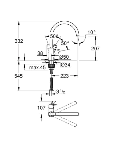 Змішувач для кухні Grohe BauLoop 31232001