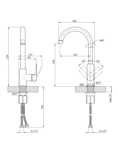 Змішувач для кухні Kroner KRM Main - C030