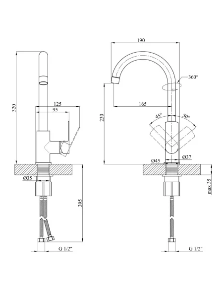 Змішувач для кухні Kroner KRM Main - C030