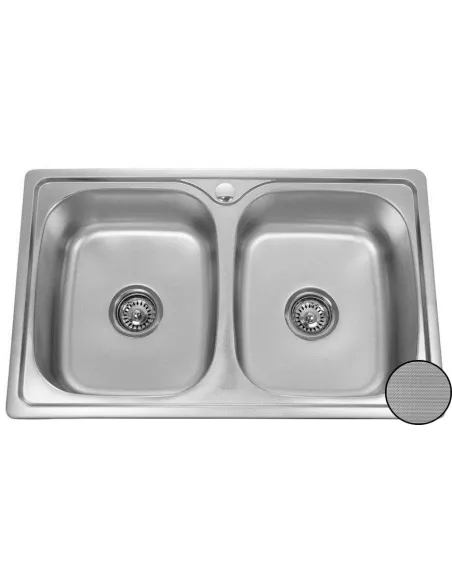 Мойка для кухни из нержавеющей стали прямоугольная Romzha Fifika 2C Textură, 480х780х180 мм - 1