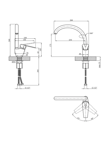 Смеситель для кухни Kroner KRM Odra - C036
