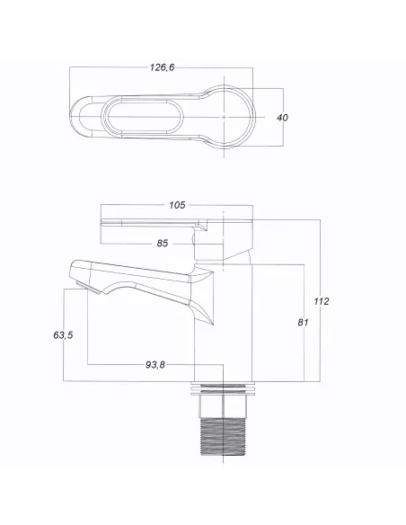 Змішувач для умивальника Globus Lux Dolly GLD-0401, одноважільний