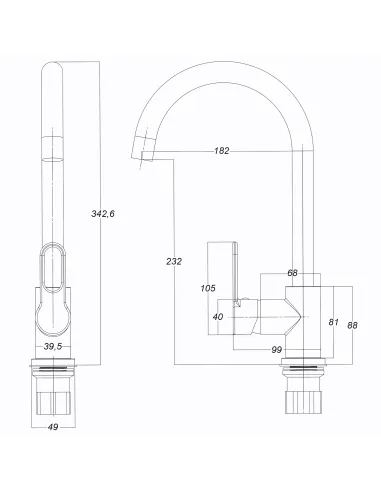 Смеситель для кухни Globus Lux Dolly GLD-0203L хром, однорычажный