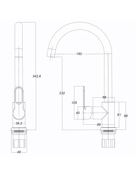 Змішувач для кухні Globus Lux Dolly GLD-0203L хром, одноважільний