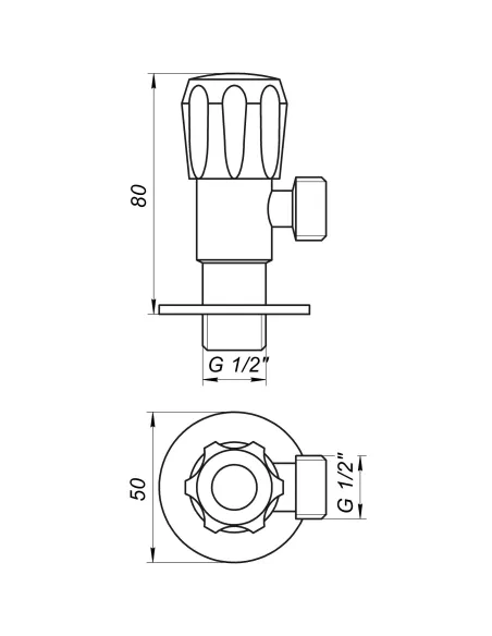 Приладовий кран кутовий Quality Professional NV-QP999 21868 1/2 х 1/2 дюйми