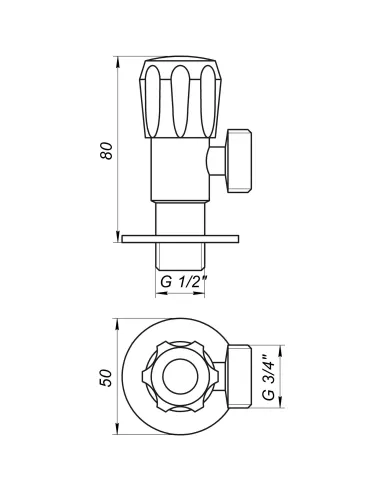 Приладовий кран кутовий Quality Professional NV-QP999 21869 1/2 х 3/4 дюйми