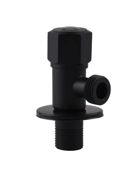 Приборный кран угловой Quality Professional NV-QP888 25136 1/2 х 1/2 дюйма, черный