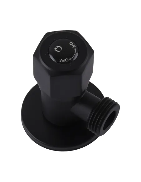 Приборный кран угловой Quality Professional NV-QP888 25136 1/2 х 1/2 дюйма, черный