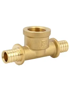 Трійник латунний Fado 16х1/2х16 мм, натяжний, внутрішнє різьблення