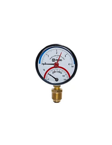 Термоманометр Fado Д80 1/2 дюйма, 4 Бар, нижнее подключение