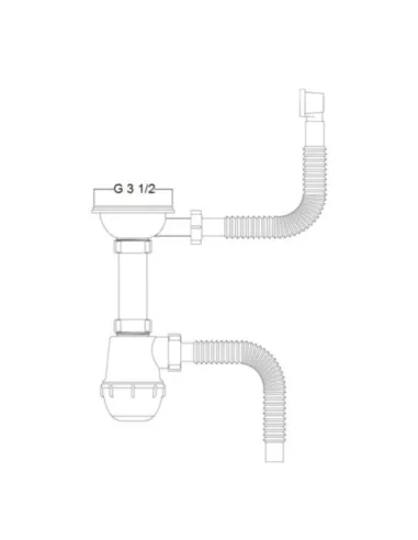 Сифон для кухонного миття Kroner KRP Siphon - 011 3 1/2 дюйма х 50/40 мм