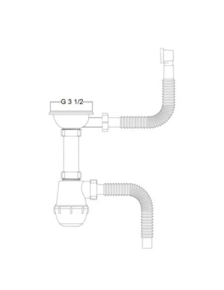 Сифон для кухонного миття Kroner KRP Siphon - 011 3 1/2 дюйма х 50/40 мм