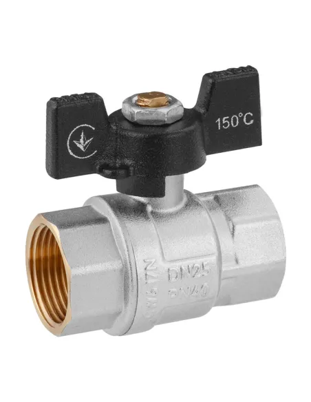 Кран кульовий прямий Kroner ВР PN40 1/2 дюйма, метелик