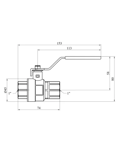 Кран кульовий прямий Kroner ВР PN40 1/2 дюйма, ручка
