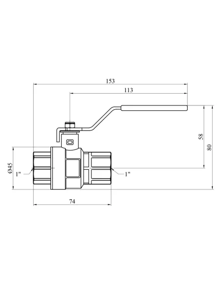 Кран кульовий прямий Kroner ВР PN40 1/2 дюйма, ручка