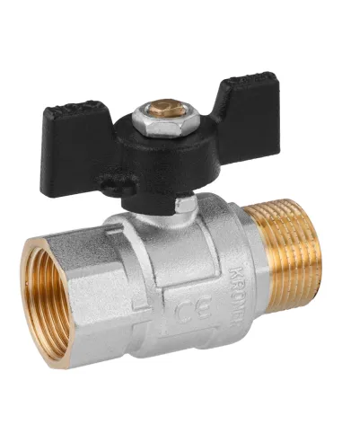 Кран кульовий прямий Kroner ВН PN40 1/2 дюйма, метелик