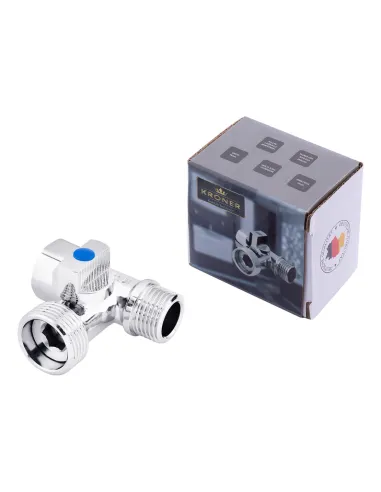 Приборный кран тройной Kroner KRP Eckventil C103, 1/2 х 3/4 х 1/2 дюйма