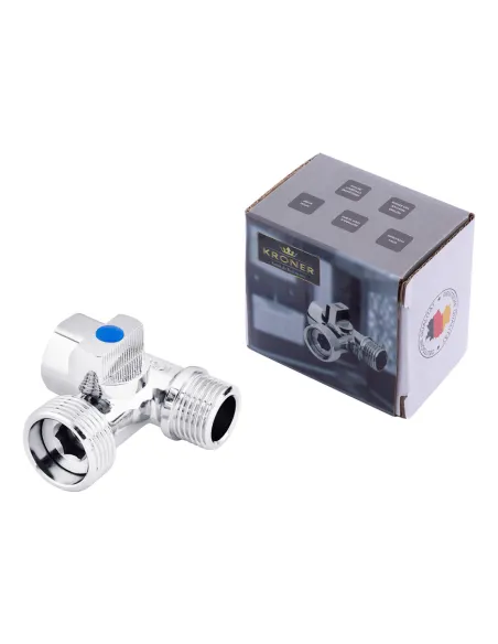 Приборный кран тройной Kroner KRP Eckventil C103, 1/2 х 3/4 х 1/2 дюйма