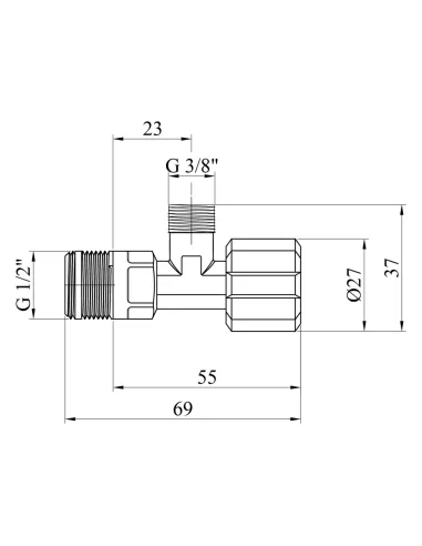 Приладовий кран Grohe 43821000, 1/2 х 3/8 дюйма