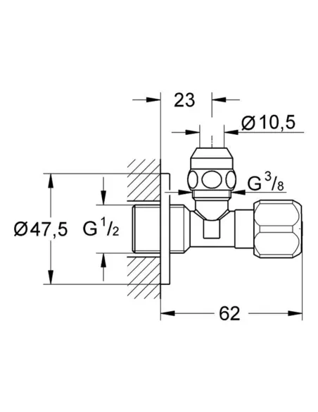 Приладовий кран Grohe 2201700M, 1/2 х 3/8 дюйма