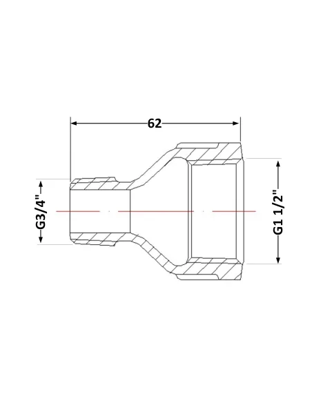 Чугунный переходник 1 дюйм резьба 1/2х3/4 ВН