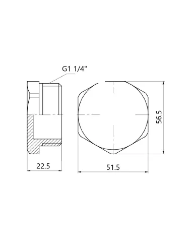 Чугунная заглушка радиаторная 1 дюйм 1/4 НР левая