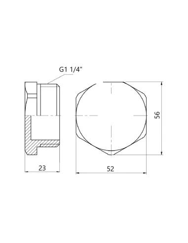 Чугунная заглушка радиаторная 1 дюйм 1/4 НР правая